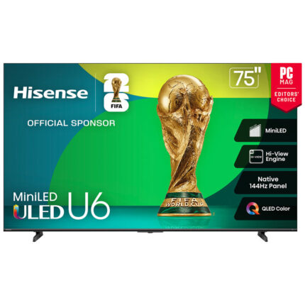 Hisense 75" E6 Cinema Series Hi-QLED 4K UHD Smart Fire TV (75E6QF, 2025 Model) - AI Light Sensor, Dolby Vision · Atmos, Voice Remote with Alexa, Motion Rate 120, HDR 10+ Adaptive, Game Mode Plus