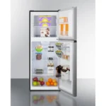 Summit Appliance FF1089PLIM 24" Wide Top Mount Refrigerator-Freezer with Icemaker, 10 cu.ft, Defrost Type, Stainless Steel Look, Frost-free Operation, ADA Compliant, Interior Light (Stainless Steel) - Image 2